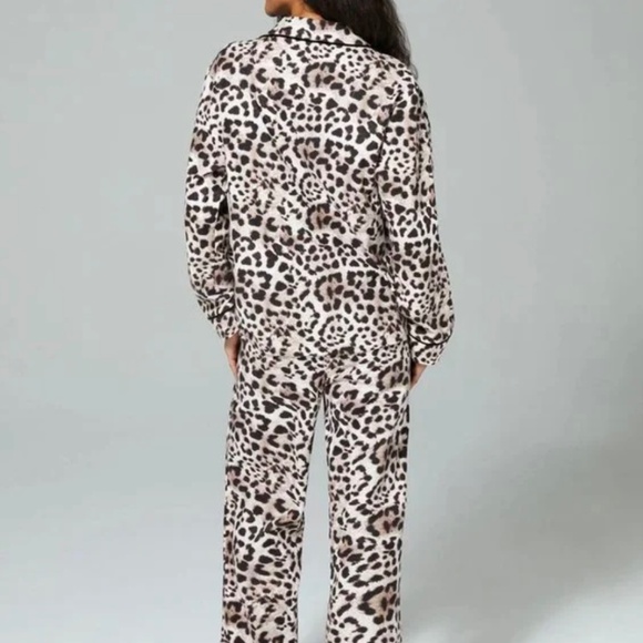 BEDHEAD 100% Organically Grown Cotton Flannel Leopard Print Pajamas US Sz S - Picture 3 of 16